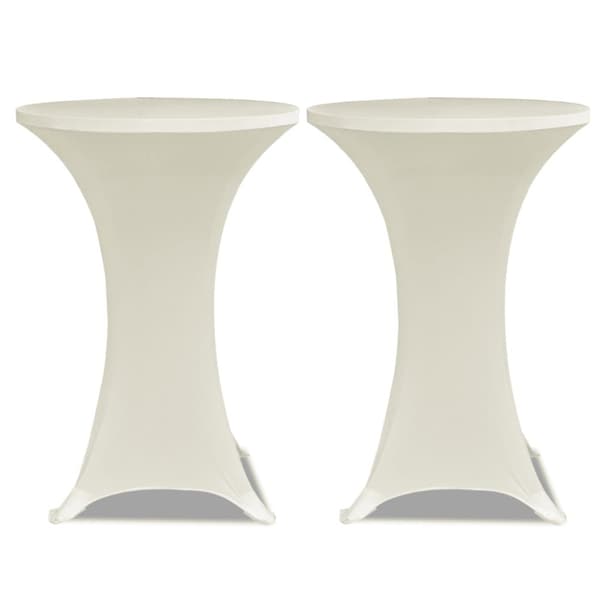 Överdrag till ståbord 2 st Ø 60 cm stretch gräddvit