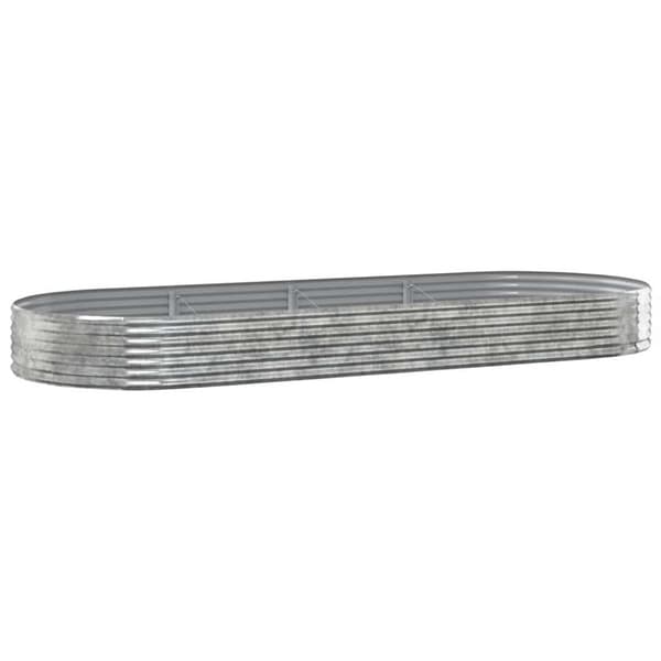 Odlingslåda galvaniserat stål 373x140x36 cm silver