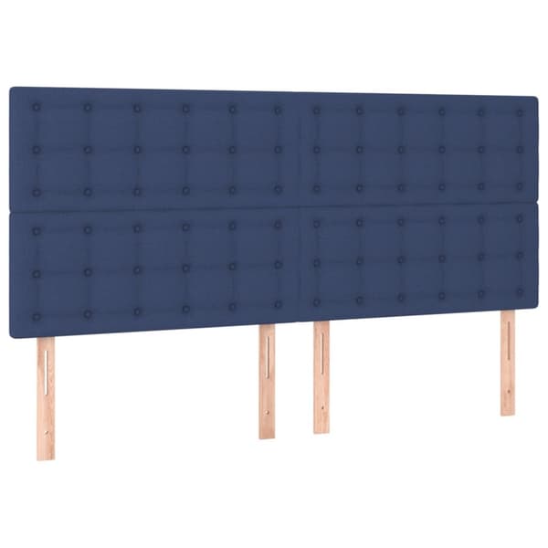 Ramsäng med madrass blå 160x200 cm tyg