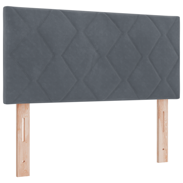 Bäddfjäder med huvudgavel Mörkgrå 100 x 200 cm Sammet