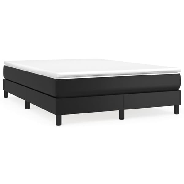 Boxspring-sängram svart 140x190 cm konstläder