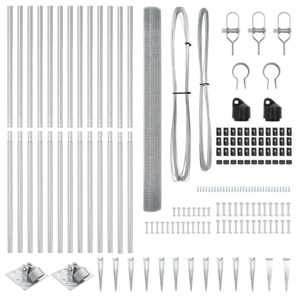 Spike-Installerat Svetsat Nätstängsel Stål Silver Mesh