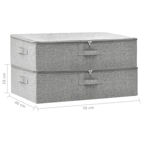 Förvaringslåda 2 st tyg 70x40x18 cm grå