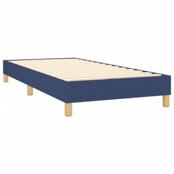 Ramsäng med madrass blå 90x200 cm tyg