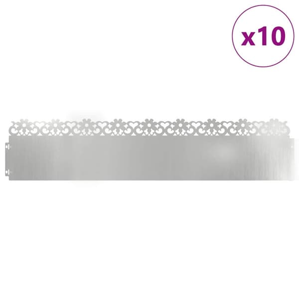 Gräskanter 10 pcs Silver 103 x 0,05 x 22 cm Galvaniserat Stål