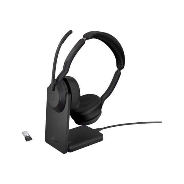 Jabra Evolve2 55 UC Stereo - headset - USB-C, USB-A - med laddningsställ