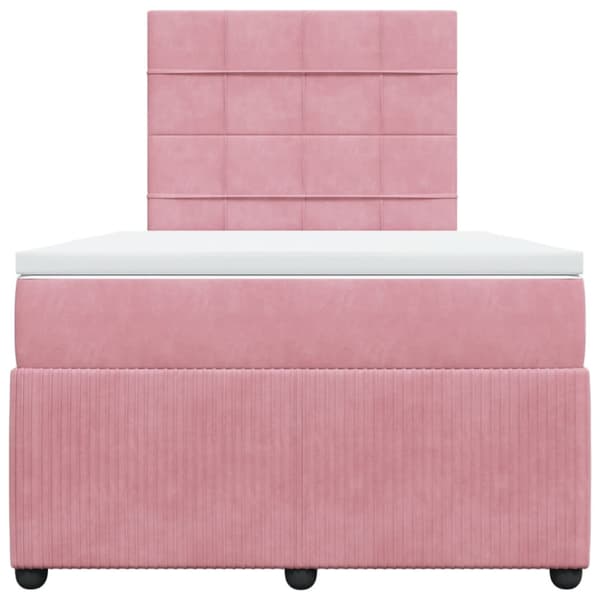 Ramsäng med madrass rosa 120x190 cm sammet