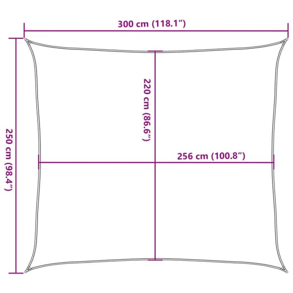 Solsegel sandfärgat 3x2,5 m 100% polyesteroxford