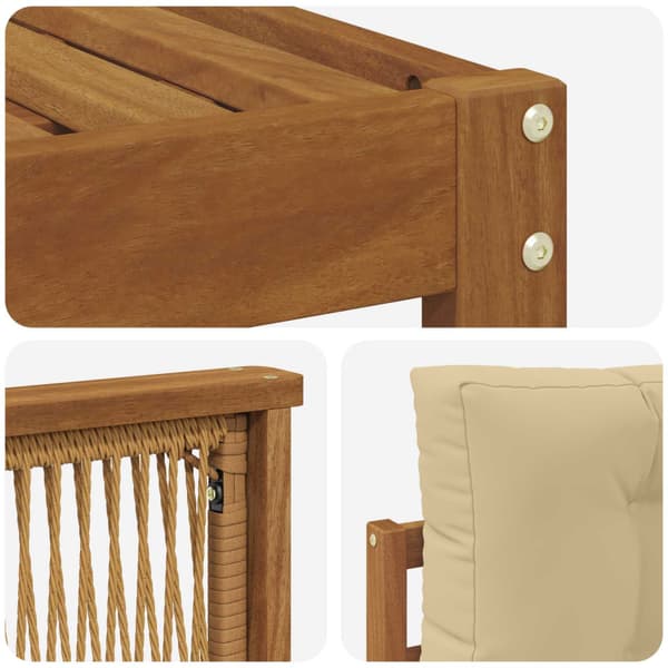 Utomhussoffset med kudde 8 pcs Naturlig och Beige