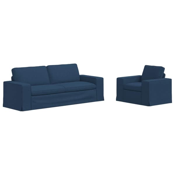 Soffset 2 pcs Blå 222 x 80 x 82 cm tyg
