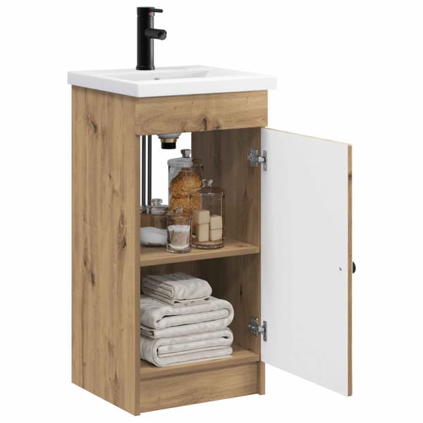 Badrumsspegel med handfat Artisan-ek 42 x 40 x 84,5 cm
