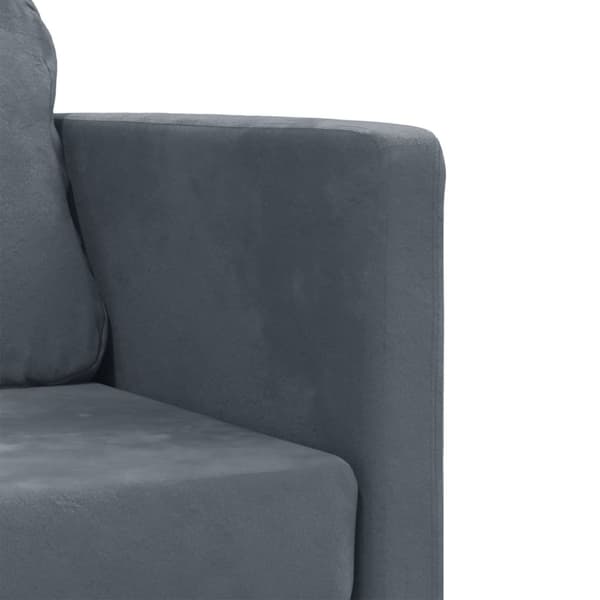 Golvbäddsoffa 2-i-1 mörkgrå 122x204x55 cm sammet