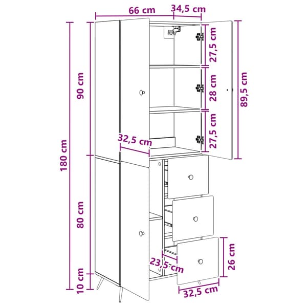 Skåpset 2 pcs Artisan-ek Konstruerat trä