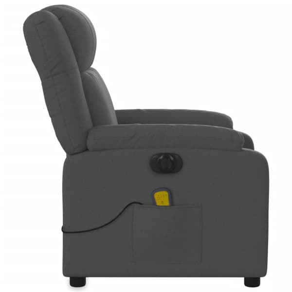 Elektrisk massagefåtölj mörkgrå tyg