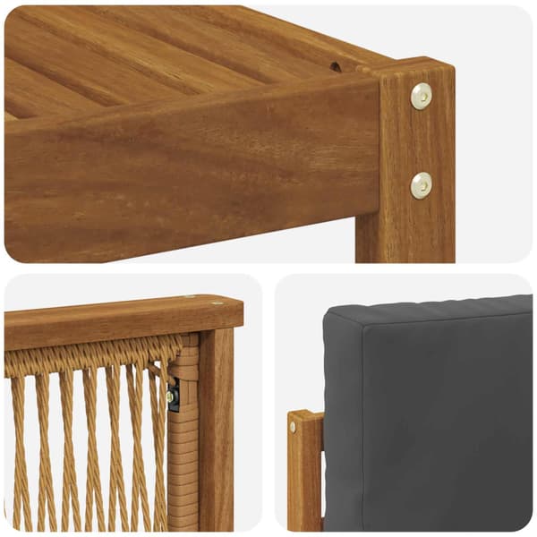 Utomhussoffset med kudde 8 pcs Naturlig och Antracit Polyester
