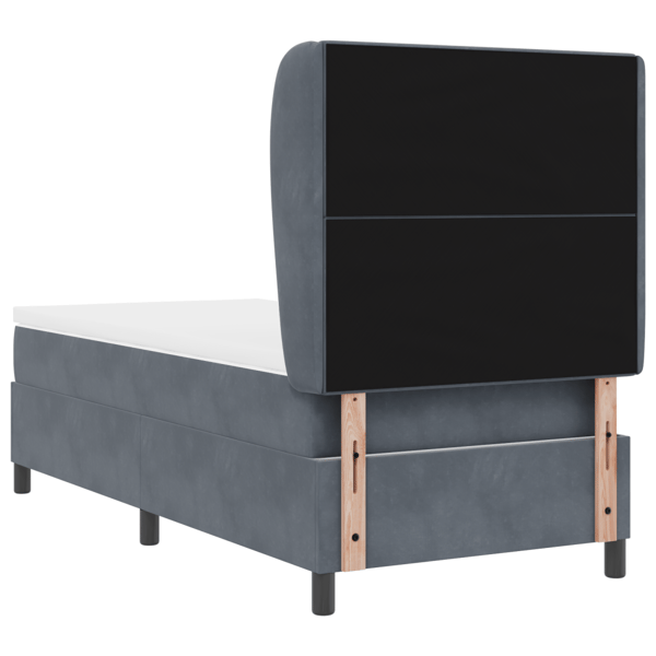 Bäddfjäder med madrass Mörkgrå 200 x 90 cm Sammet