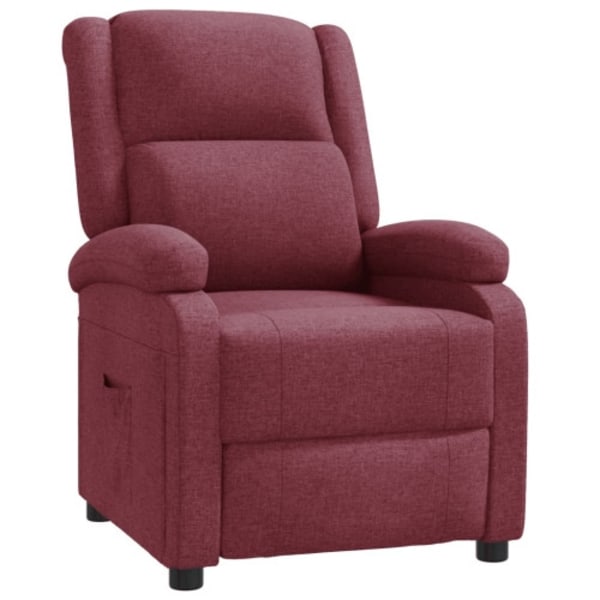 Reclinerfåtölj vinröd tyg