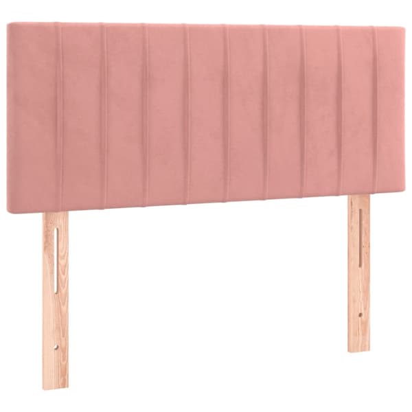 Ramsäng med madrass rosa 90x200 cm sammet
