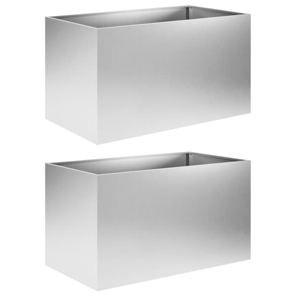 Trädgårdsplanterare 2 st Silver 80 x 50 x 50 cm