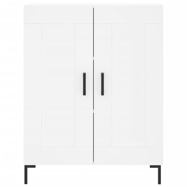 Högskåp vit 69,5x34x180 cm konstruerat trä