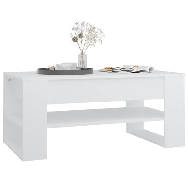 Soffbord vit 102x55x45 cm konstruerat trä