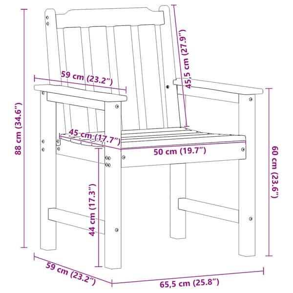 Trädgård Stol 4 pcs Svart 65.5 x 59 x 88 cm polyeten