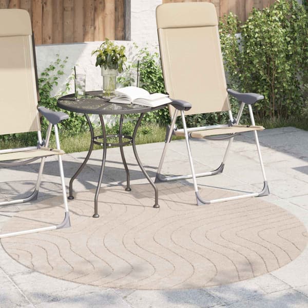 Områdesmattor Rund PALMERAS Beige Ø 120 CM Polyester