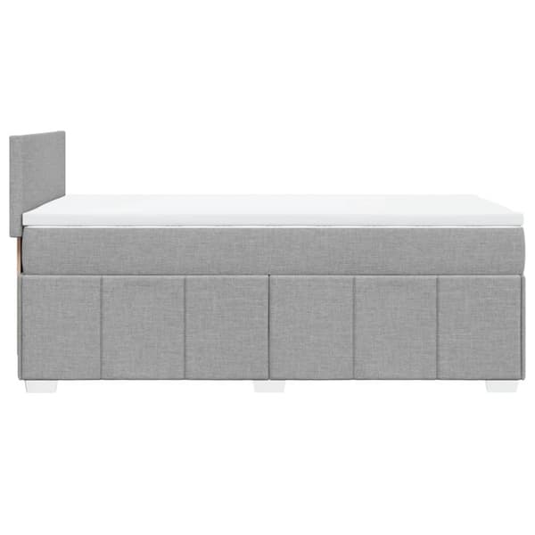Ramsäng med madrass ljusgrå 90x200 cm tyg