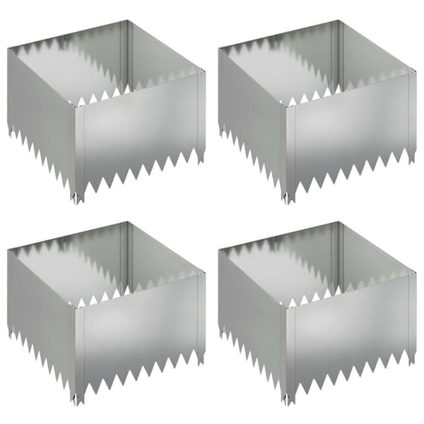 Kant för gräsmatta 4 pcs 60 x 60 x 35 cm Stål Silver