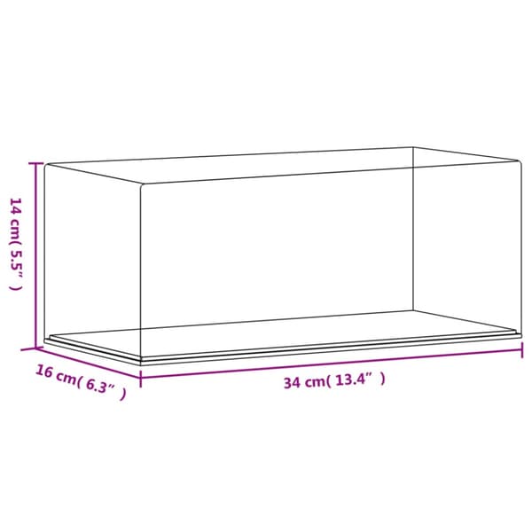 Akryllåda transparent 34x16x14 cm