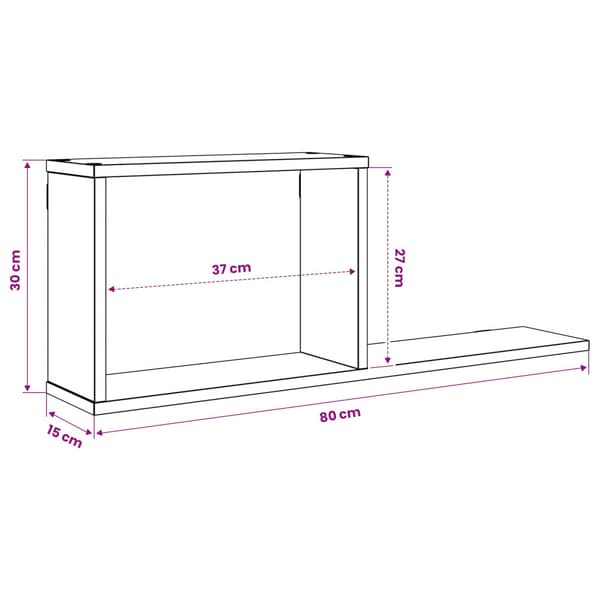 Flytande hyllor 2 pcs Vit 80 x 15 x 30 cm Konstruerat trä