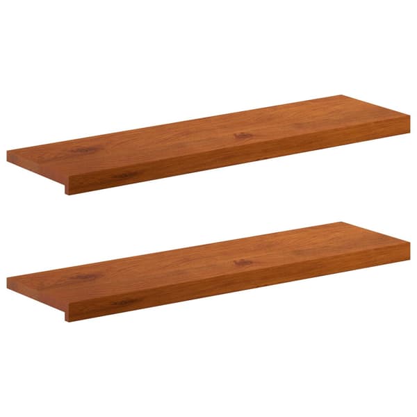 Trappsteg 2 st 90 x 25 x 2 cm Brun Massivt Ekträ