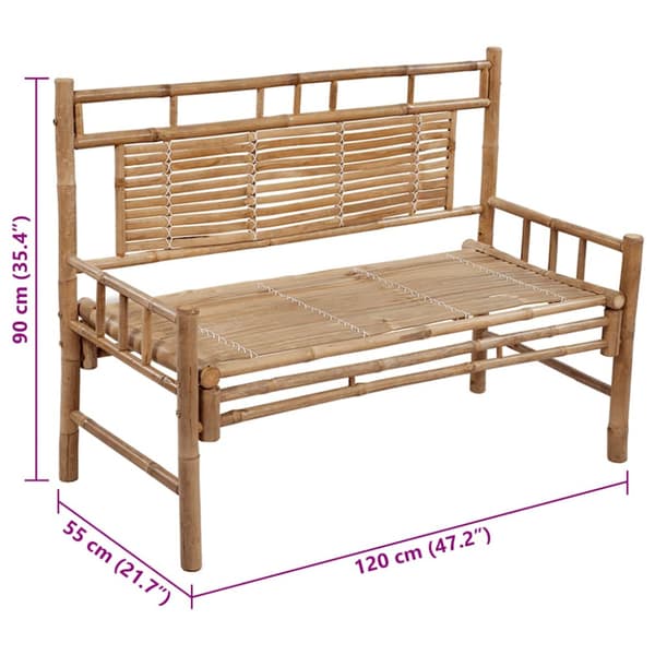 Trädgårdsbänk med dyna 120 cm bambu