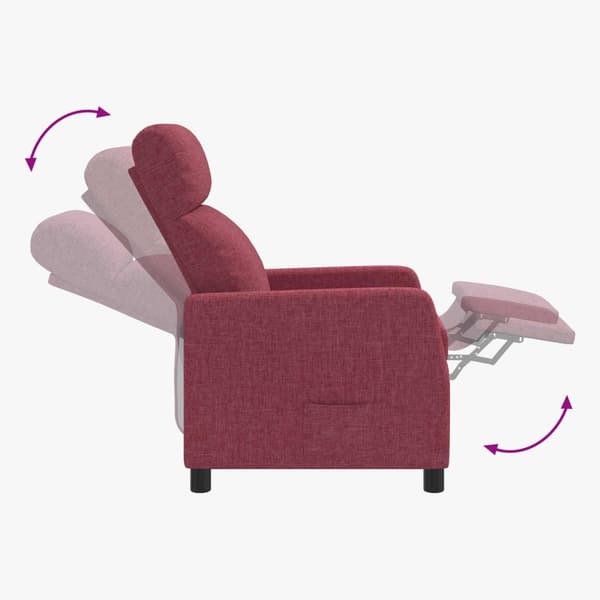 Massagefåtölj Vinröd Tyg