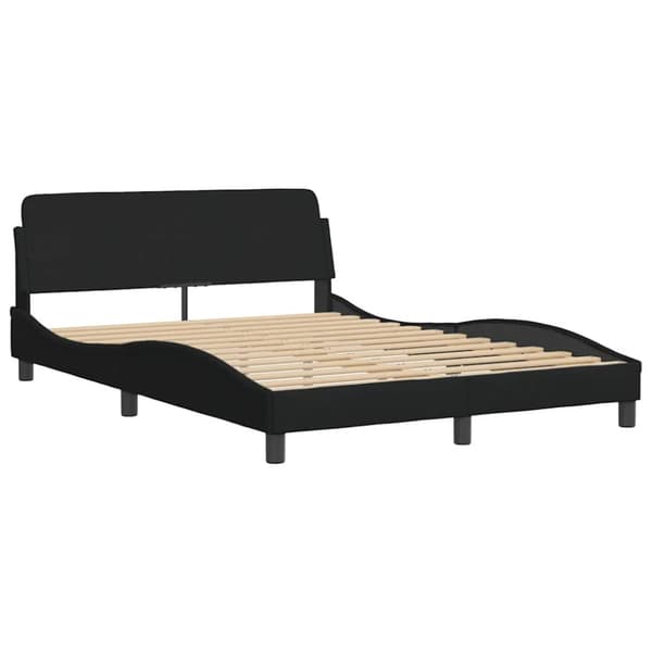 Bed Frame without Mattress Black 120x200 cm Fabric