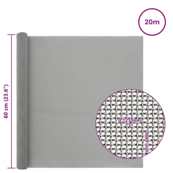 Nätduk 60 x 2000 cm 120 Mesh Rostfritt stål 201 Silver