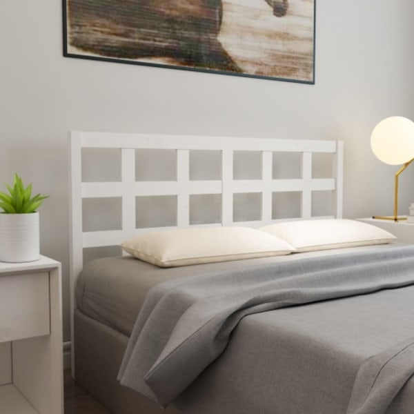 Sänggavel vit 165,5x4x100 cm massiv furu