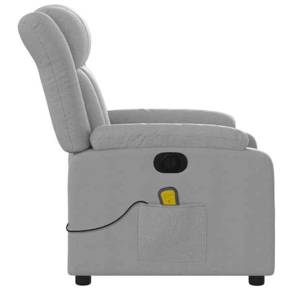 Elektrisk massagefåtölj ljusgrå tyg