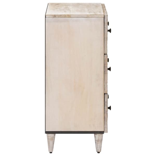 Sideboard 2 pcs Vit 60 x 33,5 x 75 cm Massivt mangoträ