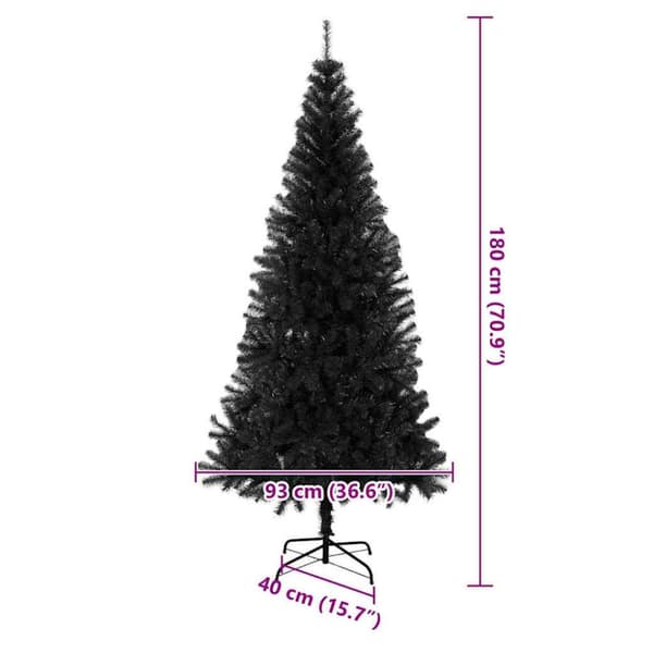 Julgran Svart 180 cm PVC