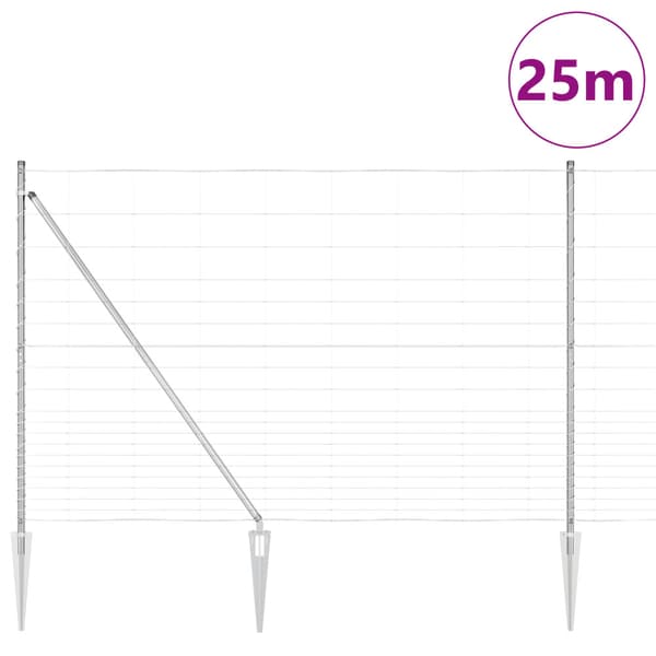 Stängselstolpe Galvaniserad 25 x 1,6 m Stål