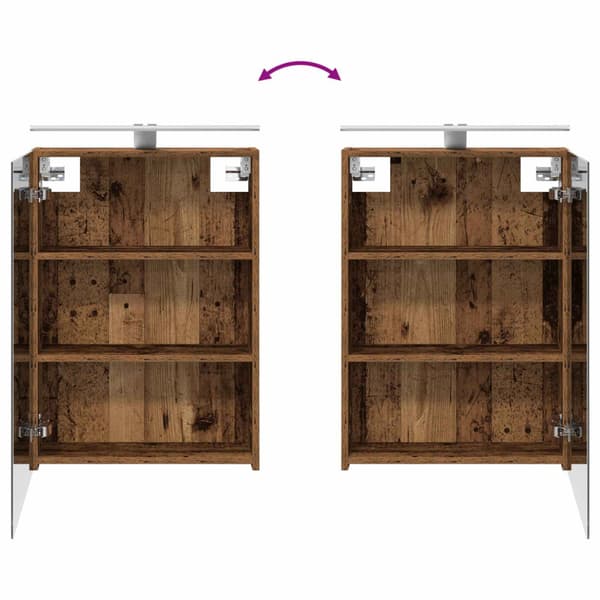 Badrumsskåpsset 5 pcs Gammalt trä 50 x 14,5 x 70 cm