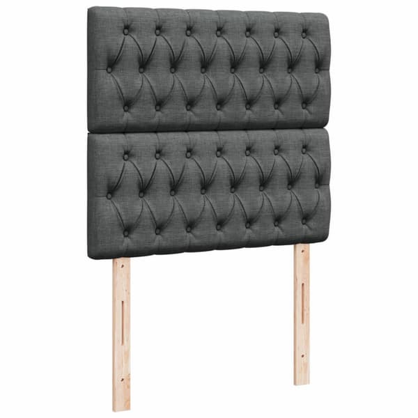 Ramsäng med madrass mörkgrå 100x200 cm tyg