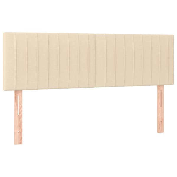 Ramsäng med madrass gräddvit 140x190 cm tyg