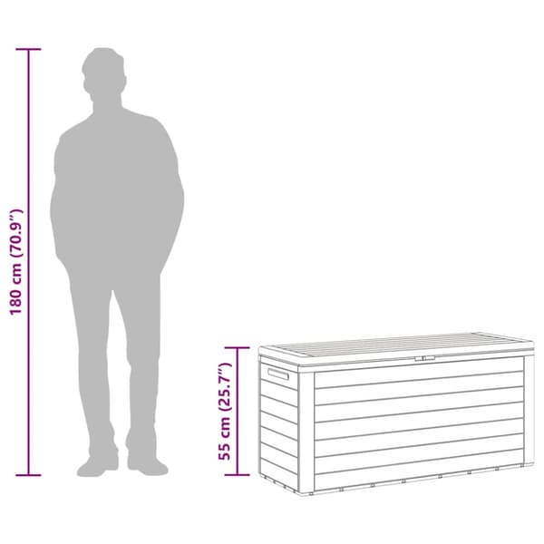 Dynbox antracit 116x44x55 cm