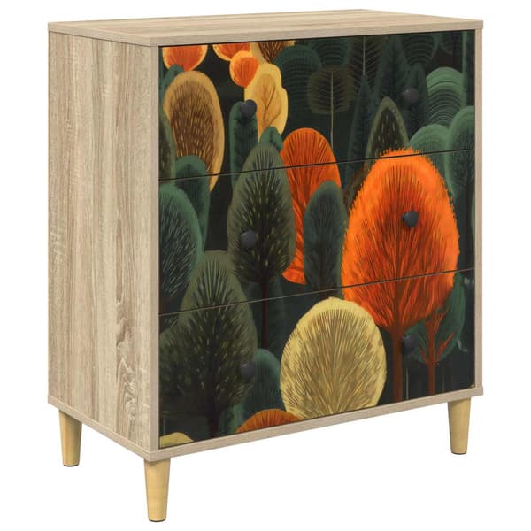 Kommode ZAANDAM Skogsprint 66 x 36,5 x 75 cm Konstruerat trä