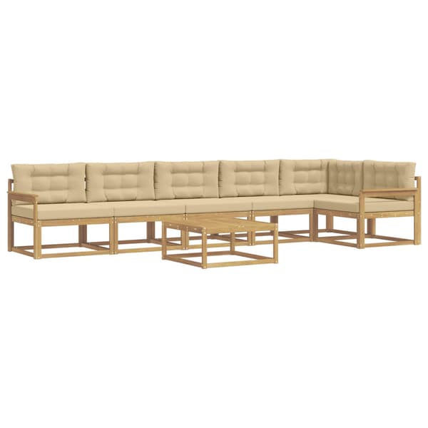 Utomhussoffset 7 pcs Vit och Beige 79 x 79 x 37 cm Polyester