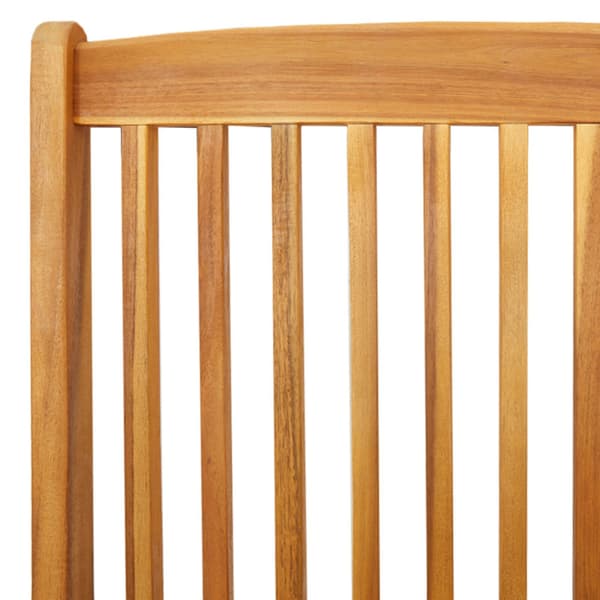 Fällstol med kudde 2 pcs Brun Massivt akaciaträ