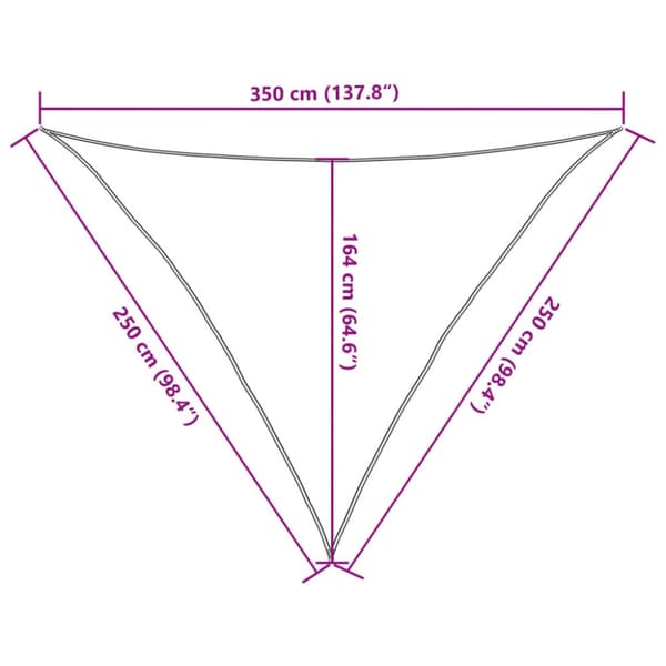 Solsegel ljusgrå 2,5x2,5x3,5 m 100% polyesteroxford