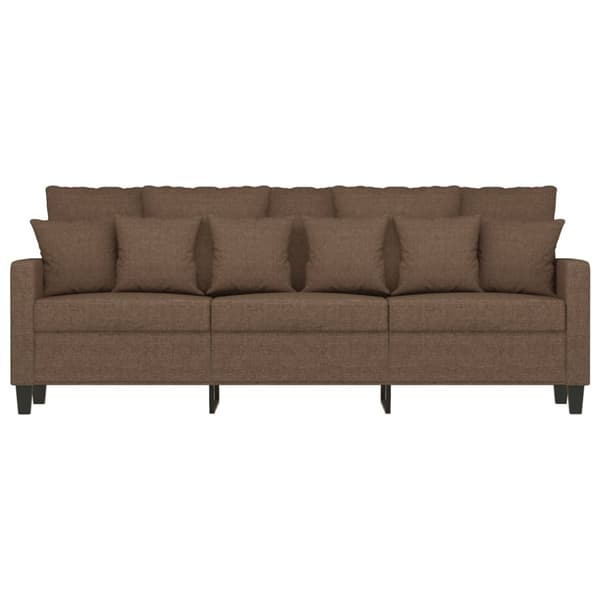 3-sitssoffa brun 180 cm tyg